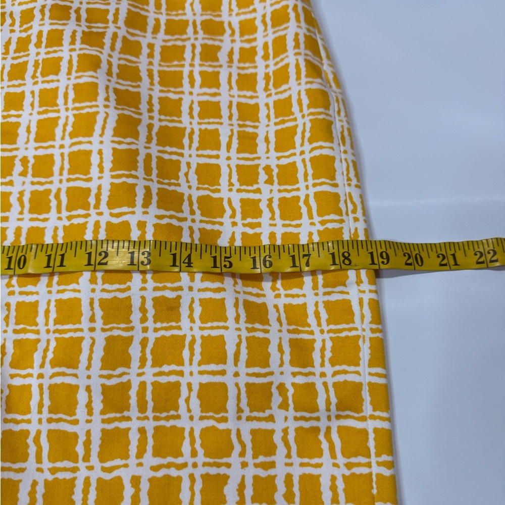 Talbots bright Yellow and white Checkered Skirt cotton in size 8P - Picture 9 of 11